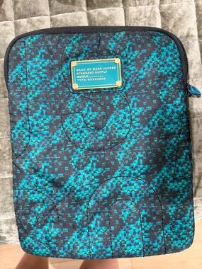 Marc by Marc Jacobs Teal & Black Quilted iPad/Kindle Sleeve